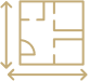 Floor plan layout of private and semi-private hotel rooms with labeled areas and amenities.