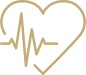 Heart-shaped graphic with a stethoscope and a heartbeat line, symbolizing cardiology and heart health.