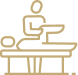 A lounge area with comfortable chairs, a small table, and calming decor, suggesting a space for relaxation and restorative therapy.