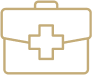 A graphic depicting a supportive, welcoming environment with a stylized house, trees, and a pathway, representing post-hospital and rehab support services.